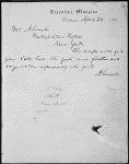 Telegram from President Abraham Lincoln to Mrs. Lincoln, responding to her request for a $50 draft and news of their young son's pet goats at the White House