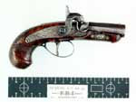 Graphic showing the Booth Deringer pistol, right side 
